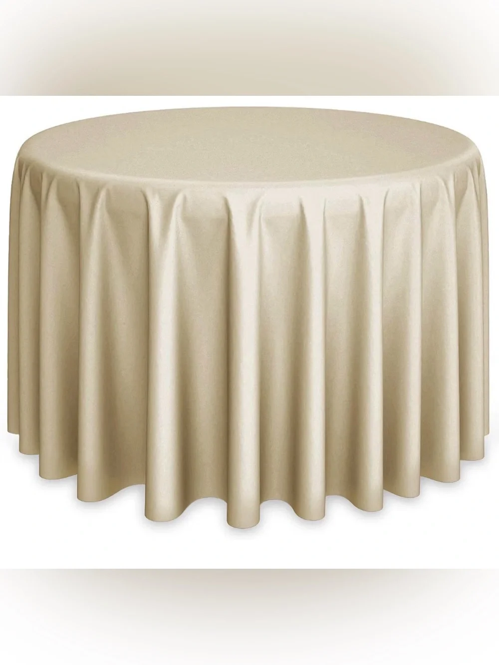 120” Round Tablecloth for Home Dining - Beige